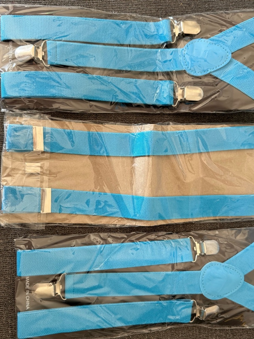 Light Blue Adjustable Suspenders - Premium Party Accessory